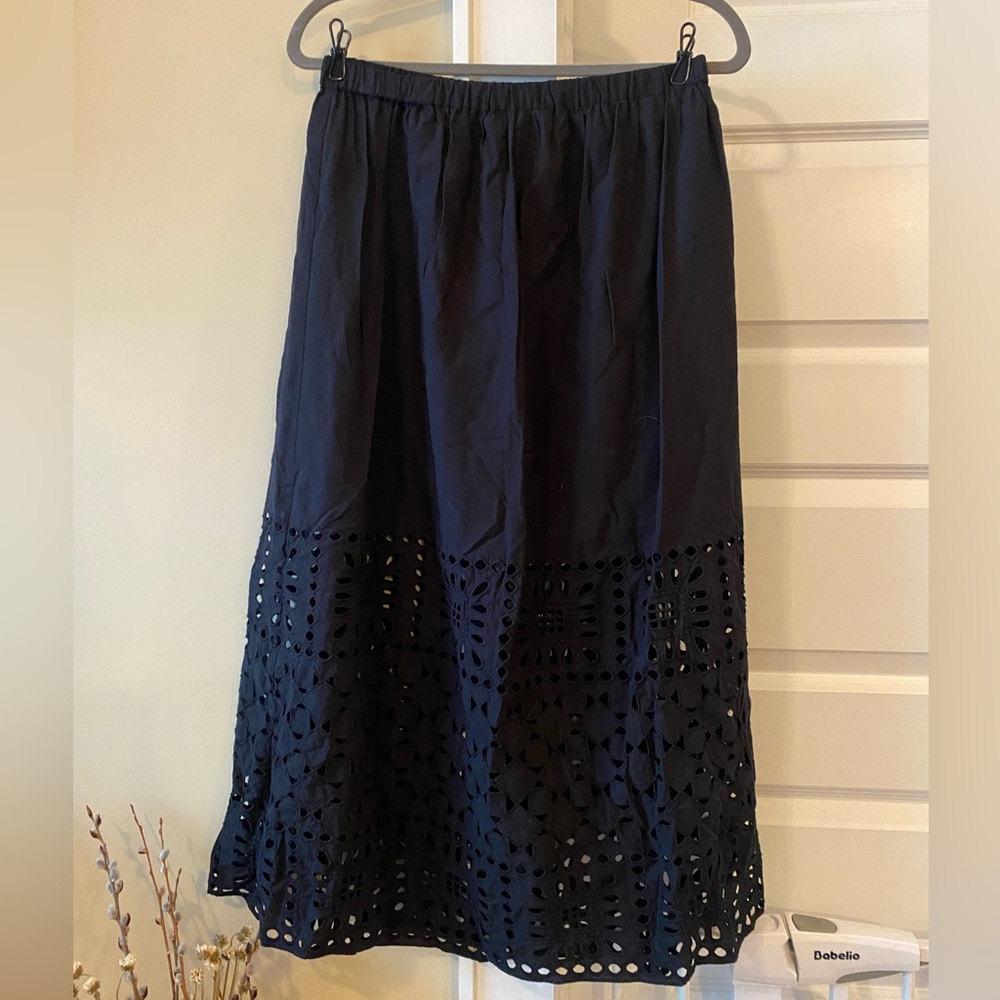 Black cutout maxi skirt